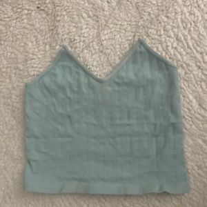 Light blue tank top with string straps